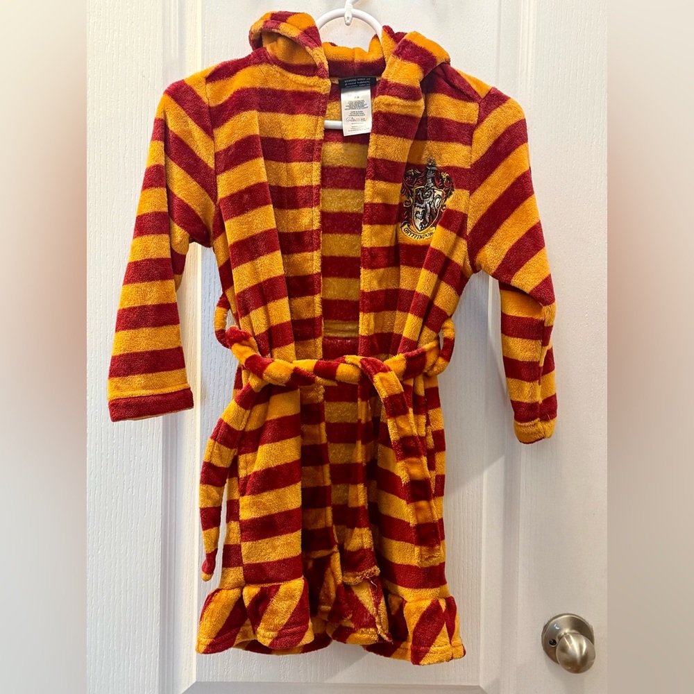 Harry Potter Gryffindor Striped Hooded Robe with Crest, size 7/8